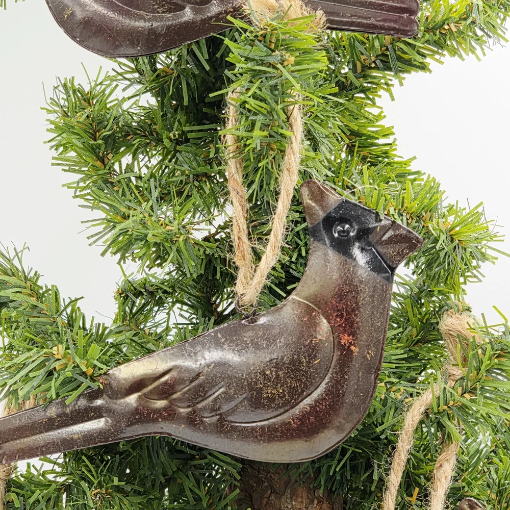Brown Bird Ornaments on Green Holiday‎ Tree